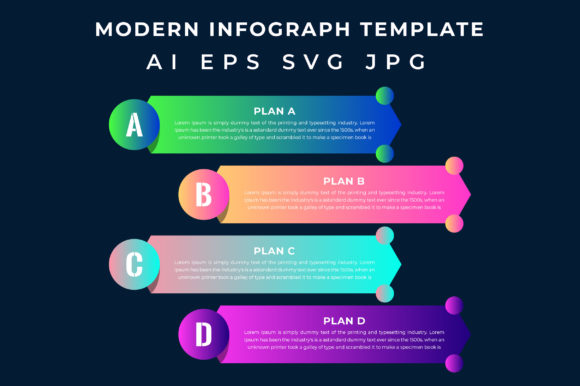 4 Step Gradient Infographic Template: Simple, Modern Design for Any Project