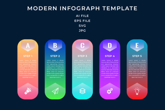 5 Step Modern Infographic Template