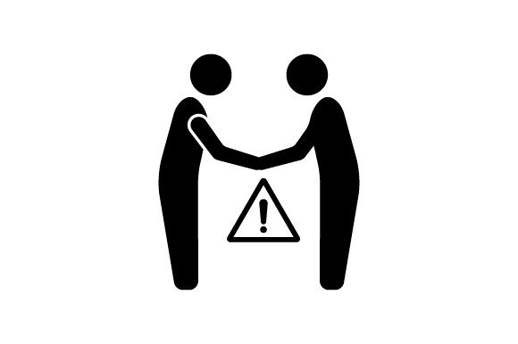 Avoid Handshake Icon: Visualizing Modern Business Boundaries and Safety