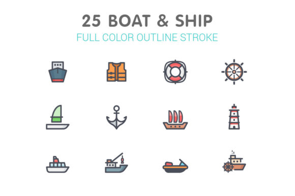 Boat and Ship Line Icons: A Versatile Design Resource