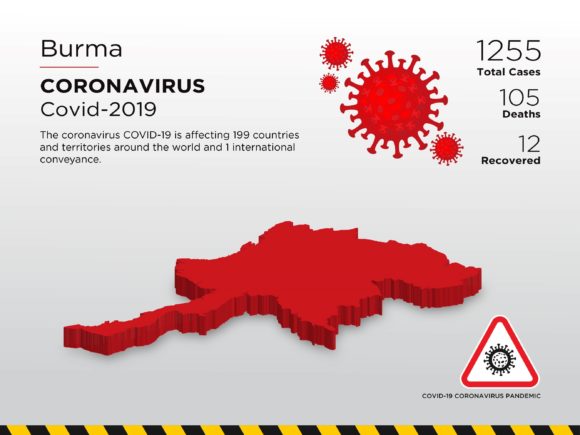 Burma Affected Country 3D Map: A Visual Tool for Understanding Global Pandemic Impact