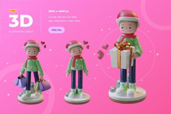 Christmas Character with Scarf and Hat
