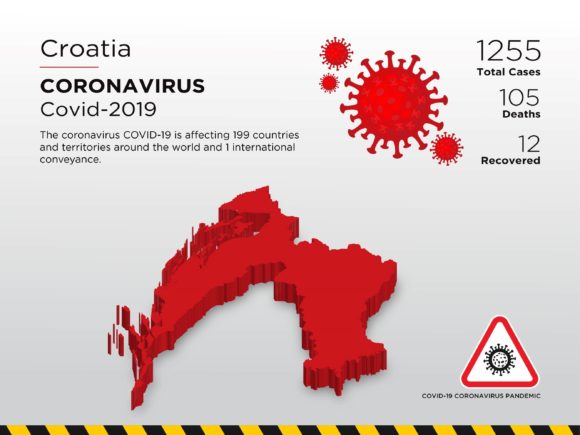Croatia Affected Country 3D Map: A Clear, Visual Tool for Pandemic Communication