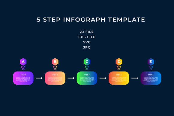 Five Step Gradient Infographic Template: Clean, Modern Design for Any Project