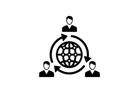 Global Business Team Management Icon Enhances Design Projects