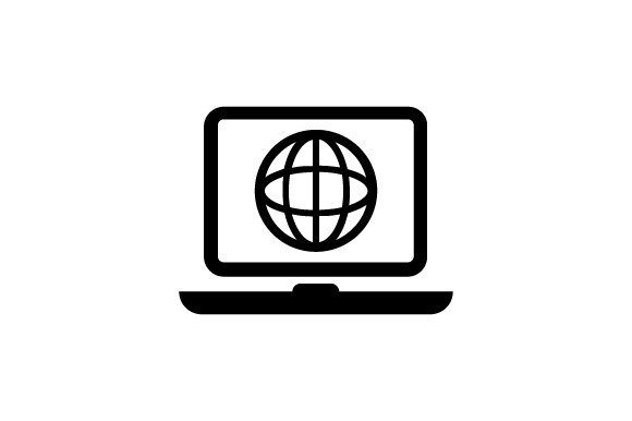 Laptop Web Browsing Icon for Design Projects