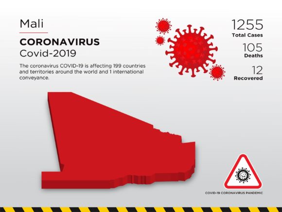 Mali Affected Country 3D Map: A Visual Tool for Understanding Global Pandemic Impact