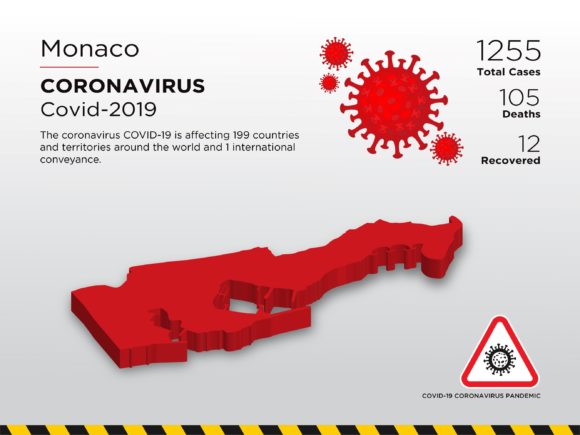 Monaco Affected Country 3D Map: A Vital Tool for Visualizing the Global Impact of the Coronavirus Pandemic