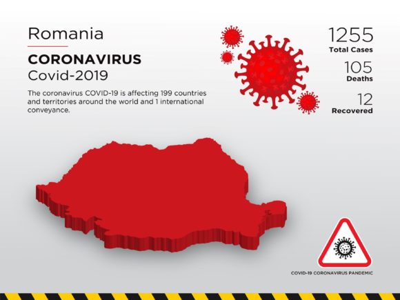 Romania 3D Map Shows Coronavirus Impact
