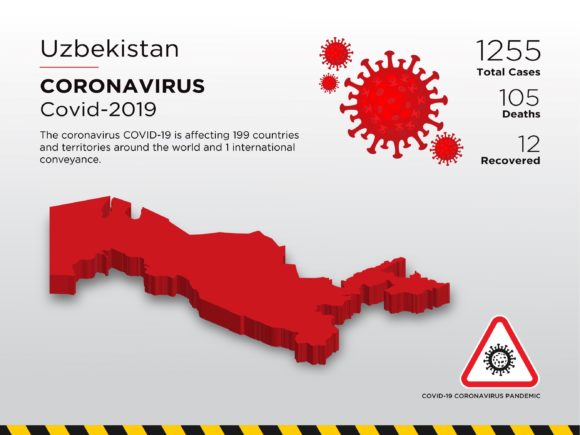 Uzbekistan Affected Country 3D Map – A Visual Tool for Pandemic Awareness and Communication